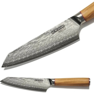 NUCCI Shotoh 16 cm - univerzálny kuchynský damaškový nôž s rukoväťou z olivového dreva CLASSE ITALY