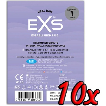 EXS Condoms Oral Dam Natural 10 pack