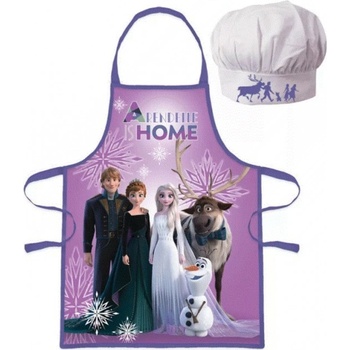 Javoli Dětská dívčí zástěra a kuchařská čepice Ledové Království Frozen 2 fialová