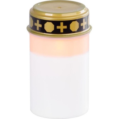 Kahanec MagicHome, s LED sviečkou, na hrob, biely, 12 cm, (súčasť balenia 2xAA)