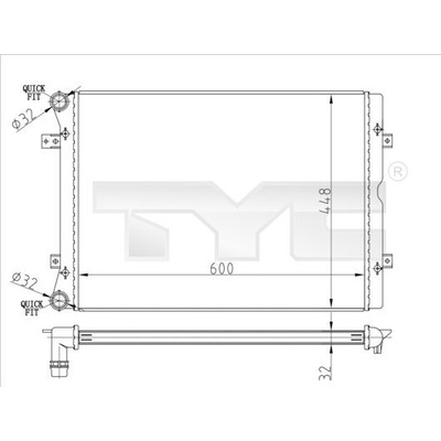 Chladič, chlazení motoru TYC 737-0067-R