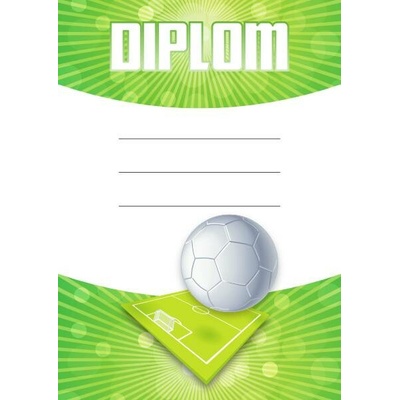 Diplom s fotbalovým motivem