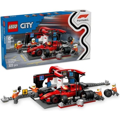 City F1 Pit Stop & Pit Crew With Ferrari Car (60443)