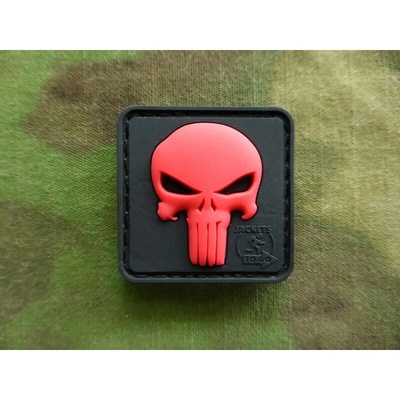 JACKETS TO GO Nášivka PUNISHER plast ČIERNA/ČERVENÁ