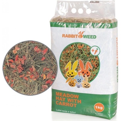RabbitWeed Seno luční s mrkví 1 kg