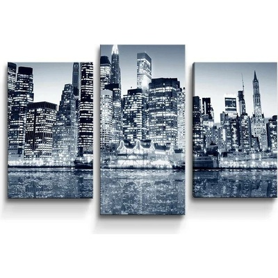 Sablio Obraz - 3-dílný Noční New York - 75x50 cm