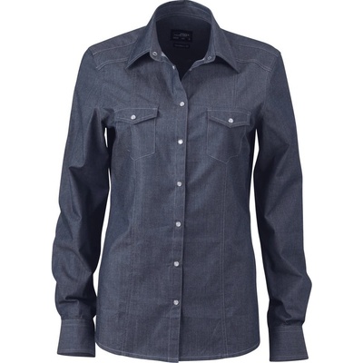 James & Nicholson dámska džínsová JN628 tmavý denim