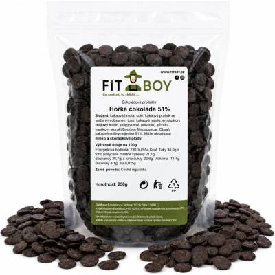 Fitboy Horká čokoláda 51% 250g