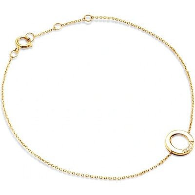SAVICKI Náramok s príveskom kruh žlté zlato s diamantmi 18 cm - SAVB07273 Y C