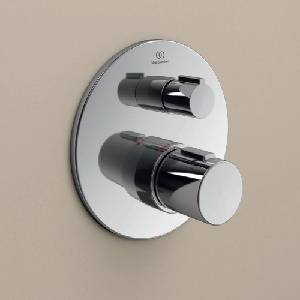 Ideal Standard Вграден смесител за вана и душ Ideal Standard Ceratherm T100, гланциран хром, без тяло за вграждане (A5814AA)