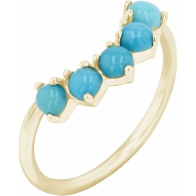 Eppi Vykrojený zlatý prsten s tyrkysy Casey R43672