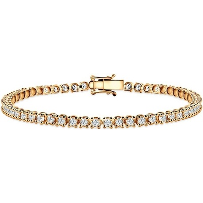 SAVICKI Tenisový náramok žlté zlato s bielymi zafírmi 2.700 ct 3,2 mm 18 cm - SAV-B-TENIS-18CM-32SZ-22K-585-BSZ-Z