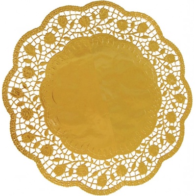 Dekorativní krajky kulaté zlaté 30 cm 4 ks (65460)