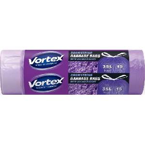 Vortex Торба за боклук с уплътнителна лента, 35 л, 15 бр. , 50x60 см, HDPE, 15 , VORTEX, с аромат на лавандула MSZ3515VORTEXSCENTLA (7707)