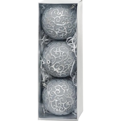 Gule MagicHome sada, 3 ks, strieborná, na vianočný stromček, 10 cm