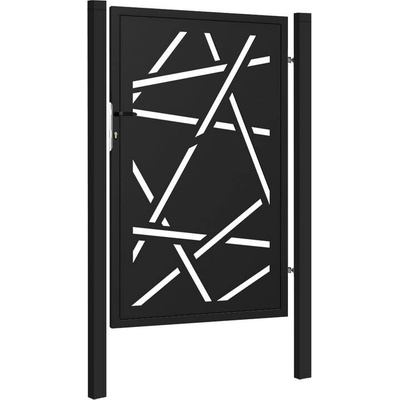 EKOfence Dizajnová bránka HALEN 1kr. 1000x1500mm čierna matná so plotový stĺpikmi 16181