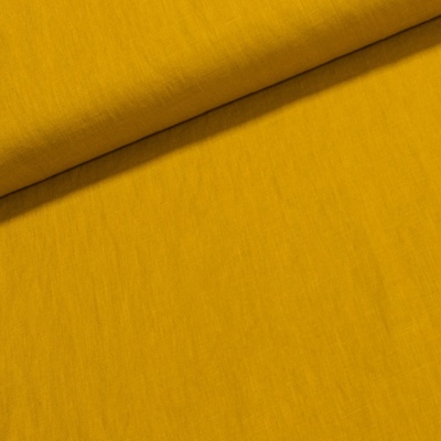 Lněné plátno MARTIN 13 jednobarevná žlutá, š.150cm (látka v metráži)