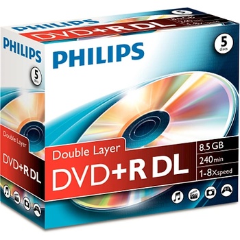Philips DR8S8J05C/00 празен DVD диск 8, 5 GB DVD+R DL (DR8S8J05C/00) (DR8S8J05C/00)