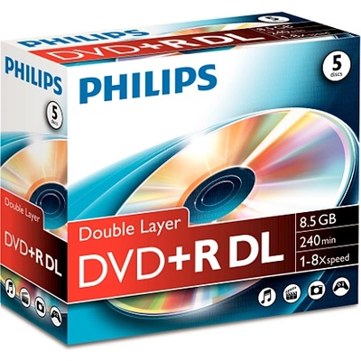 Philips DR8S8J05C/00 празен DVD диск 8, 5 GB DVD+R DL (DR8S8J05C/00)