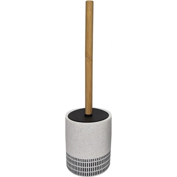 Spirella WC štětka YUMA s polyresinovou nádobou bílo černá bambus 10 20986