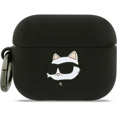 Karl Lagerfeld Силиконов калъф за Apple AirPods Pro 3 - Karl Lagerfeld Silicone Choupette Head 3D - Черен