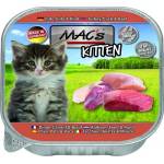 MAC's Mac’s Cat Kitten GRAIN FREE, пастет за подрастващи котки, БЕЗ ЗЪРНО, с пуйка, патешко и говеждо, 85 гр - Германия - 509VE