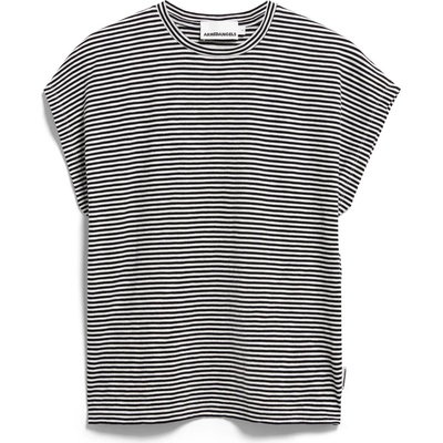 Armedangels Дамска тениска ARMEDANGELS Women's Slub Jersey Stripe T-shirt - Black / Oatmilk - размер XS (916-6596-0111)