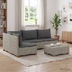 vidaXL 5 бр. Комплект за отдих от ратан с възглавници GENDT Кубу сив (3429873)