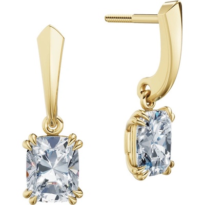 DF dámske náušnice 6437, žluté zlato s laboratorními diamanty o celkové váze 3.00 ct VS1/F