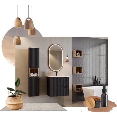 Comad NOVA BLACK D2 82-60-2D Kúpeľňová skrinka, dvierka 60cm