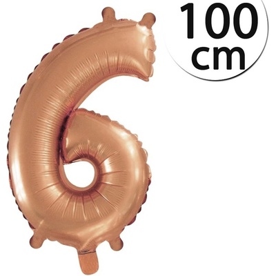 FUN RAG 6Bronze 222462 Héliový balón fóliový číslo 6 bronzová 100 cm