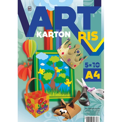 Barevný karton A4 mix barev 250 g/m2, 10 barev x 5 ks
