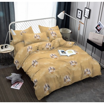 Textilomanie Obliečky z mikrovlákna STROMČEKY A OZDOBA žlté 70x90 140x200