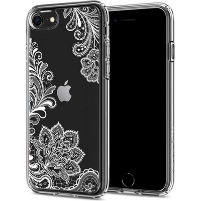 Spigen Ciel White Mandala Case - дизайнерски удароустойчив кейс за iPhone SE (2020), iPhone 8, iPhone 7 (прозрачен)