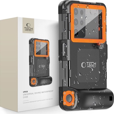 Tech-Protect Univerzální voděodolné Púzdro IPX8 Diving Waterproof Case Orange