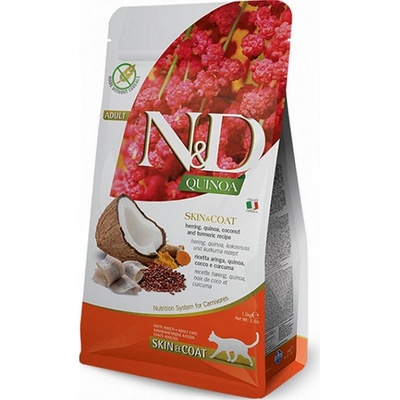 N&D cat QUINOA adult skin & coat herring & coconut 1,5 kg