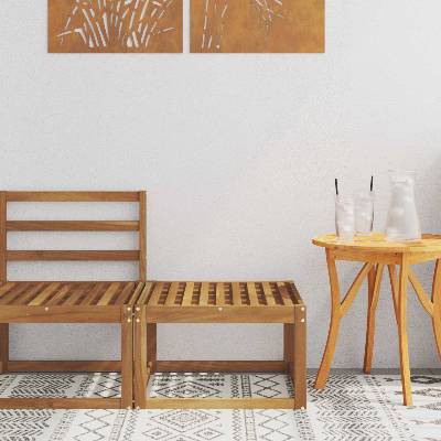 vidaXL Външна табуретка Солидно акациево дърво Естествен (900448)