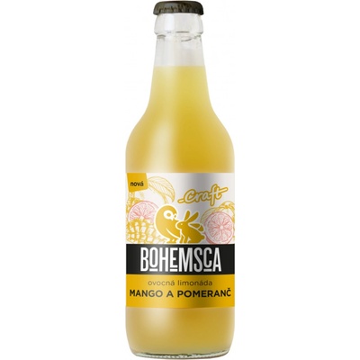 Bohemsca Craft limonáda mango a pomaranč sklo 330 ml