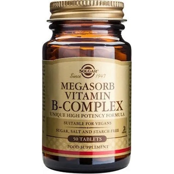 Solgar Хранителна добавка витамин B комплекс, Solgar Megasorb Vitamin B-Complex 50 Tabs