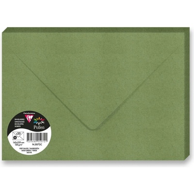Clairefontaine - barevná obálka - A5, 20 ks, tm. zelená