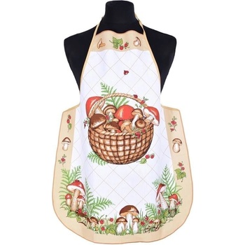 Forbyt Zástěra a chňapka Hřiby béžová