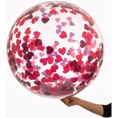 Balónek s konfetami srdce 45 cm