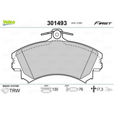 Sada brzdových platničiek kotúčovej brzdy VALEO ESSENTIAL 301493