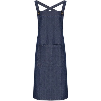 Premier Workwear Zástěra se zkříženými zády pro baristy PR129 Indigo Denim 72x86cm