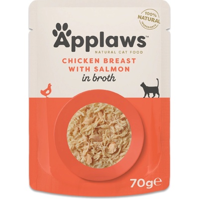 Applaws Cat Natural kuracie prsia s lososom vo vývare 12 x 70 g