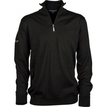 Greg Norman Zip Neck Merino pánsky golfový sveter čierna