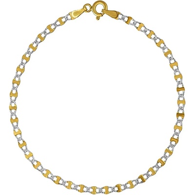 Silvego zlatý náramek Marine 3 mm s rytím v kombinaci žlutého a bílého zlata FNN1992BGYW