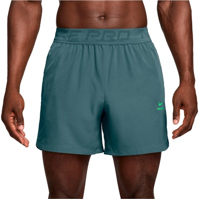 Nike Мъжки къси панталони Nike Pro Dri-Fit NPT 6'' Shorts Running shorts - Mineral Slate / Green Strike - размер XL (012-3989-0314)