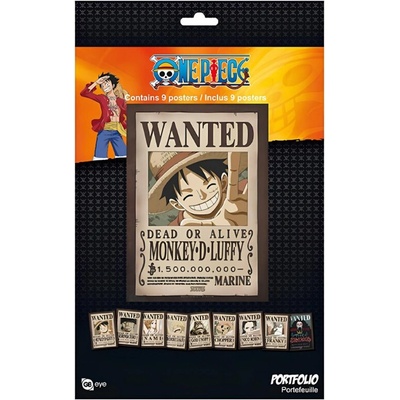 Sada plakátů One Piece - Wanted (9ks)