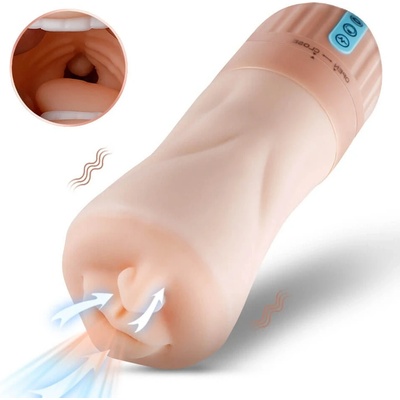 Lonely cordless suction vibrating mouth masturbator natural